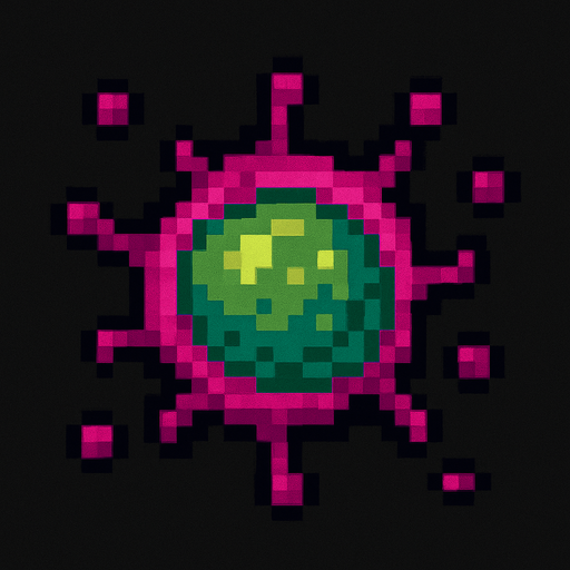 Generame una particula de espora pixela rt.
In-Game asset.  2d.  High contrast.  No shadows