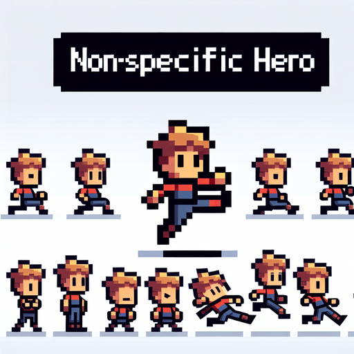 pixelate game hero character, in idle animations, jumping animations, and running animations.
Single Game Texture. In-Game asset. 2d. Blank background. High contrast. No shadows.