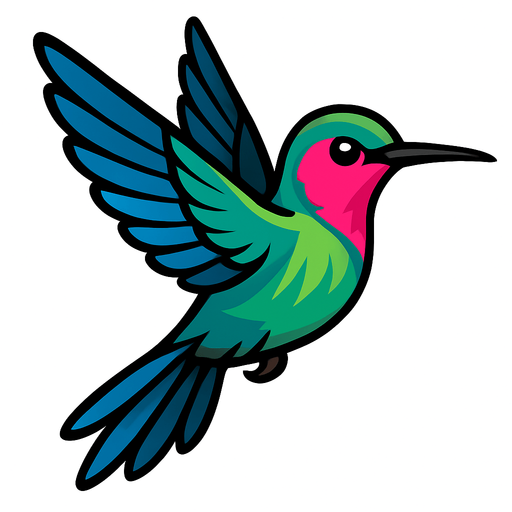 Humming bird. DON'T ADD A BACKGROUND PLEASE.
In-Game asset.  2d.  High contrast.  No shadows