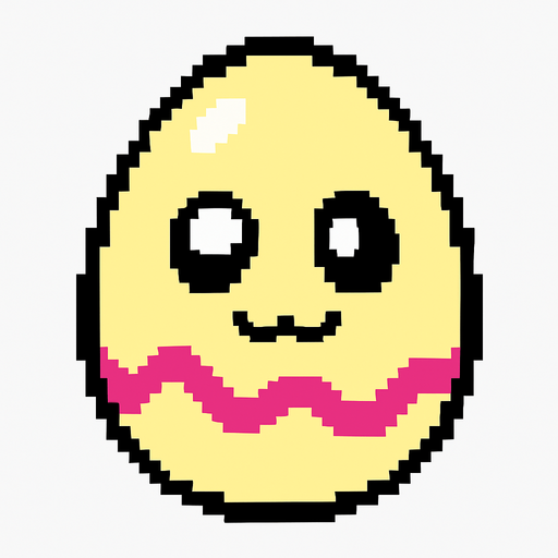 Digi huevo con el patron clasico de Puyomon.
In-Game asset.  2d.  High contrast.  No shadows