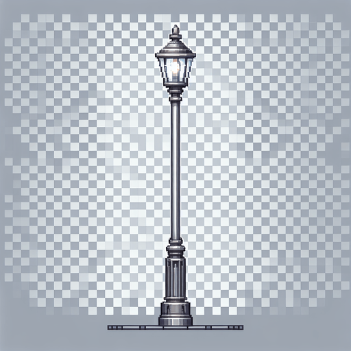 lateral view of a modern street lamp post.
video game sprite