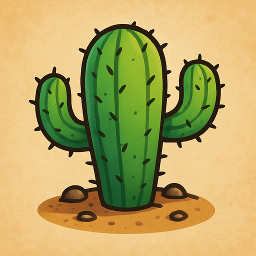 Generame un cactus.
In-Game asset.  2d. Estilo cartoon. Cartoon