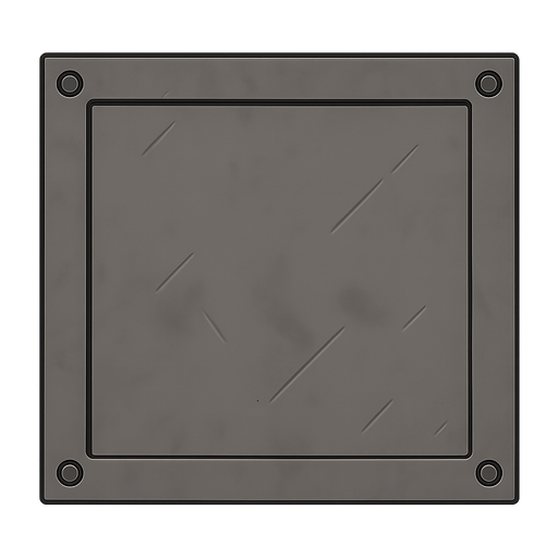 make it as a perfect rectangle, screws on all the corners. no background, transparent background