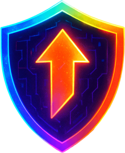 Ability icon 'Shield Boost' . cyberpunk. abstract. Futuer. different colors. HD colors