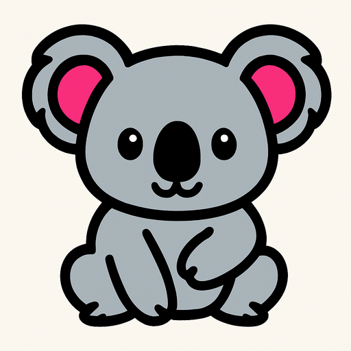 cute koala.
In-Game asset.  2d.  High contrast.  No shadows