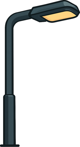 Modern sokak lambasi.
In-Game asset.  2d.  High contrast.  No shadows