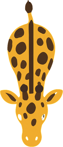 yellow giraffe top view.
In-Game asset.  2d.  High contrast.  No shadows