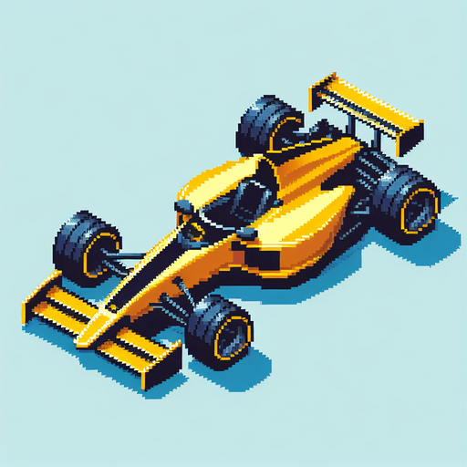 Top-down view of a yellow racing car, pixel art style, 64x64, arcade-style graphics, sharp and fast-looking design".top down view
Single Game Texture.  In-Game asset.  2d.  Blank background.  High contrast.  No shadows