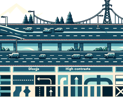 highway.
Single Game Texture. In-Game asset. 2d. Blank background. High contrast. No shadows.