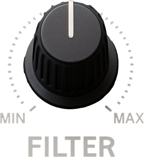 Dj deck filter knob. Front view