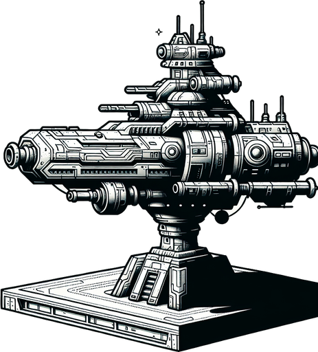 battle ship scifi scifi black canon base

Single Game Texture.  In-Game asset.  2d.  Blank background.  High contrast.  No shadows