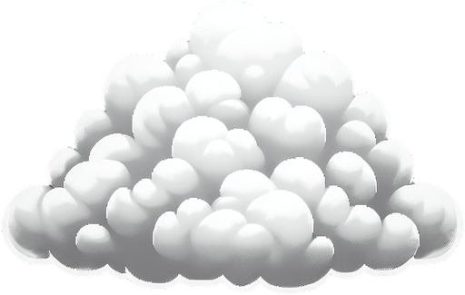 cloud.
Single Game Texture.  In-Game asset.  2d.  Blank background.  High contrast.  No shadows