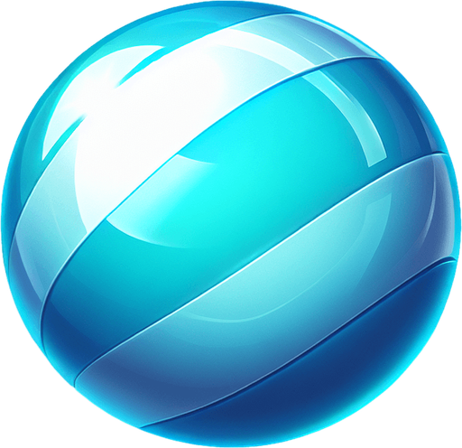 Generate a high-quality icon asset of the specific **blue candy** shown in the provided Candy Crush screenshot.

*   **Shape:** A smooth, **round, slightly flattened sphere or thick disc** shape with perfectly curved edges. It should look plump and solid.
*   **Color:** A bright, **vibrant, medium blue**. Clear and saturated, avoiding overly dark (navy) or light (sky blue) tones.
*   **Surface & Finish:** **Highly glossy** and reflective, like polished hard candy or a glass marble. The surface should look perfectly smooth.
*   **Lighting & Highlights:** Features a **prominent, distinct, curved white specular highlight** positioned near the **top-left edge**, following the candy's spherical contour. Additional subtle, broader highlights should be visible across the top surface, giving it dimension. Clear shading should be present on the bottom and right sides to emphasize its **3D, spherical volume**.
*   **Style:** Clean, **stylized 3D render**, matching the cheerful, polished, and sli.
Single Game Texture.  In-Game asset.  2d.  Blank background.  High contrast.  No shadows