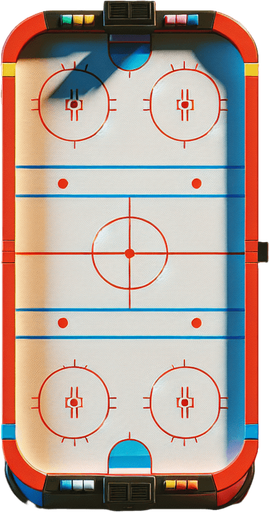 amusement arcade Air hockey table. Top view..
Single Game Texture. In-Game asset. 2d. Blank background. High contrast. No shadows.