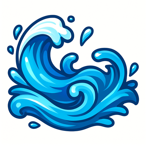 water, 3d, yazısız.
In-Game asset.  2d.  High contrast.  No shadows