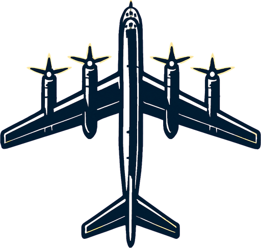 Tu 95 uppifrån.
In-Game asset.  2d.  High contrast.  No shadows