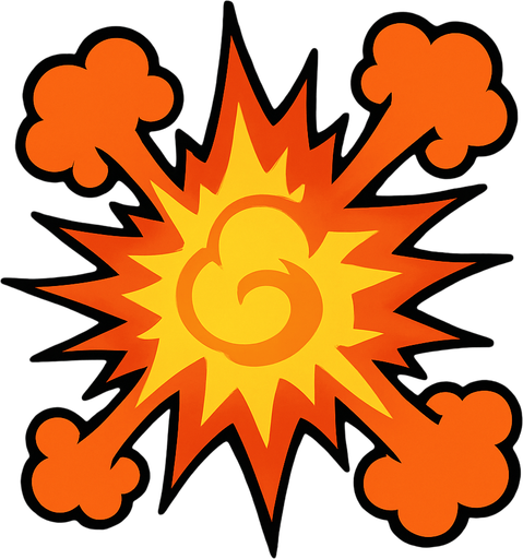 Explosion.
In-Game asset.  2d.  High contrast.  No shadows