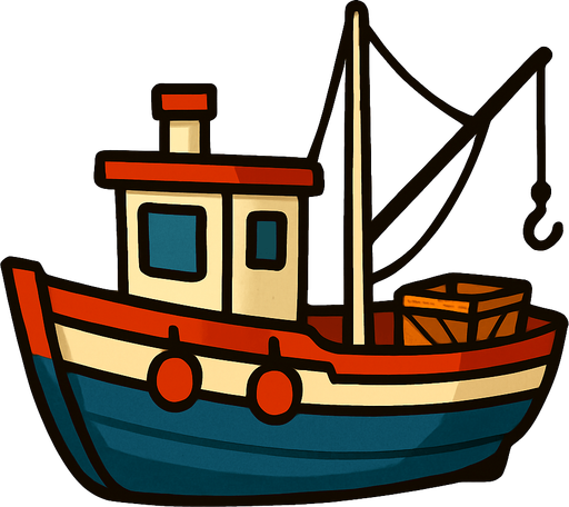 Bote dd pesca.
In-Game asset.  2d.  High contrast.  No shadows