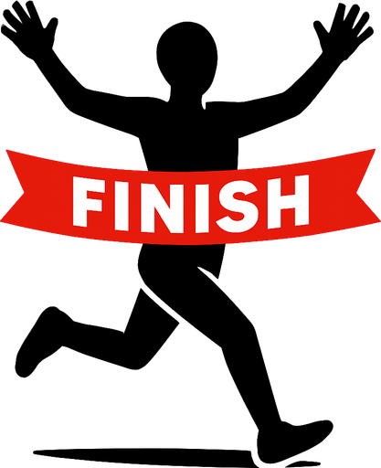 running finish line.
In-Game asset.  2d.  High contrast.  No shadows