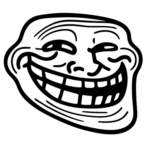 trol face no text one cracter.
In-Game asset.  2d.  High contrast.  No shadows