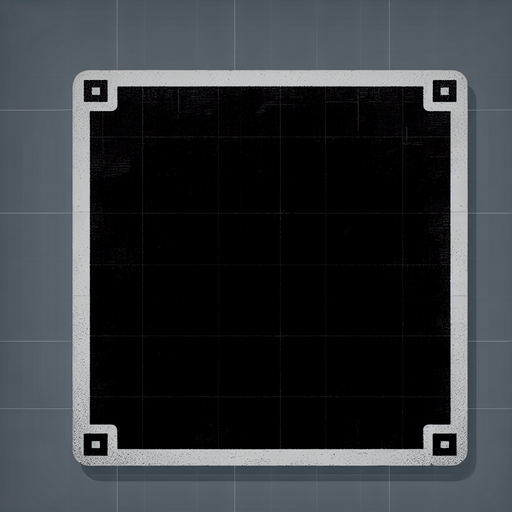 wall view from top-down, game asset videogame, black color, simple.
Single Game Texture. In-Game asset. 2d. Blank background. High contrast. No shadows. worn out sticker. 90's style. vintage. simple. top-down view. poster. sticker