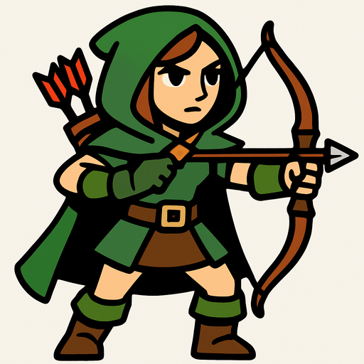 Archer.
In-Game asset.  2d.  High contrast.  No shadows
