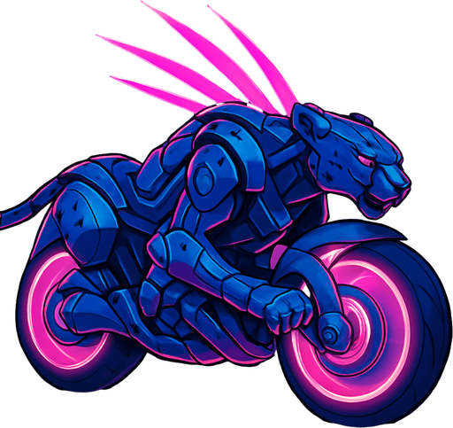cyberpunk American anime koraidon Miraidon-esque motorcycle animal futuristic cheetah-meets-motorcycle