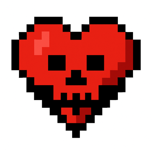 Minecraf hardcore heart.
In-Game asset.  2d.  High contrast.  No shadows