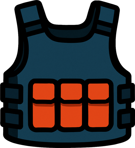 chaleco antibalas.
In-Game asset.  2d.  High contrast.  No shadows