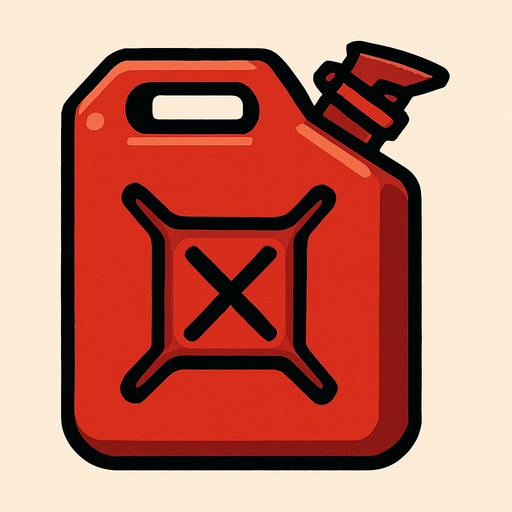 Kirmizi benzin bidonu.
In-Game asset.  2d.  High contrast.  No shadows