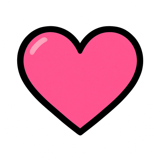 pembe kalp.
In-Game asset.  2d.  High contrast.  No shadows