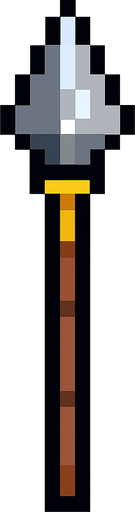 Generame una lanza pixelar.
In-Game asset.  2d.  High contrast.  No shadows