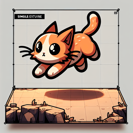 View of the back of a cat. very cute cat from behind jumping midair. Cartoon art style. Ginger cat. Lineart..
Single Game Texture. In-Game asset. 2d. Blank background. High contrast. No shadows.
