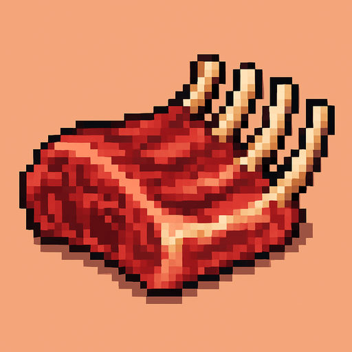 2d pixel art high quality wolf rib.
In-Game asset.  2d.  High contrast.  No shadows