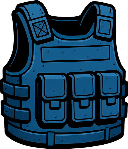 blue steel vest.
In-Game asset.  2d.  High contrast.  No shadows