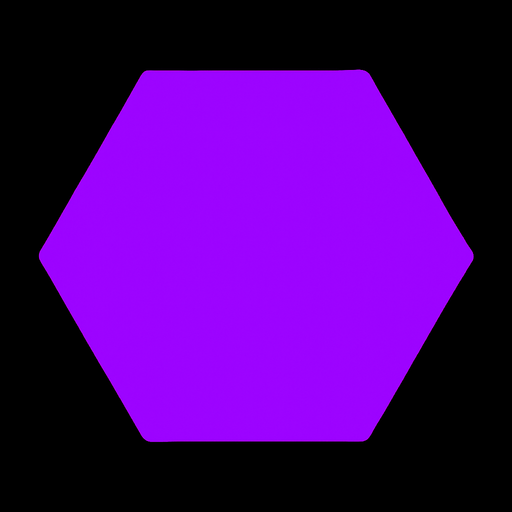 Hexagon, simple, #9900ff, shape, vector.
In-Game asset.  2d.  High contrast.  No shadows