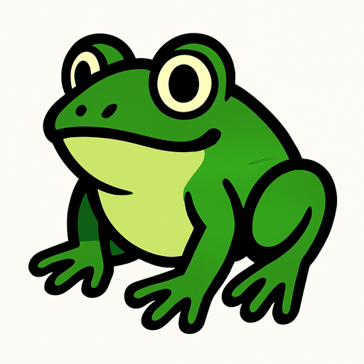 kurbağa.
In-Game asset.  2d.  High contrast.  No shadows