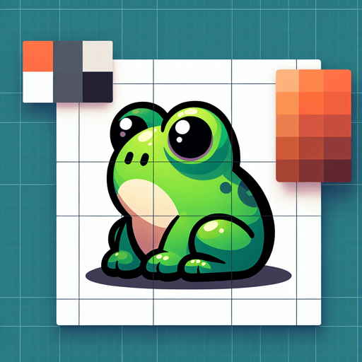 Single cartoon frog sitting.
Game Texture. In-Game asset. 2d. Blank background. High contrast. No shadows.