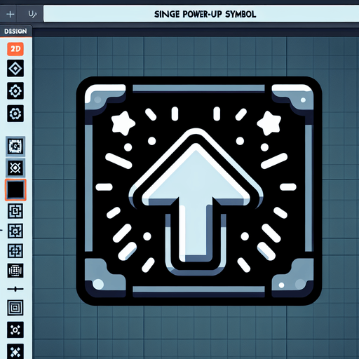 power up.
Single Game Texture.  In-Game asset.  2d.  Blank background.  High contrast.  No shadows