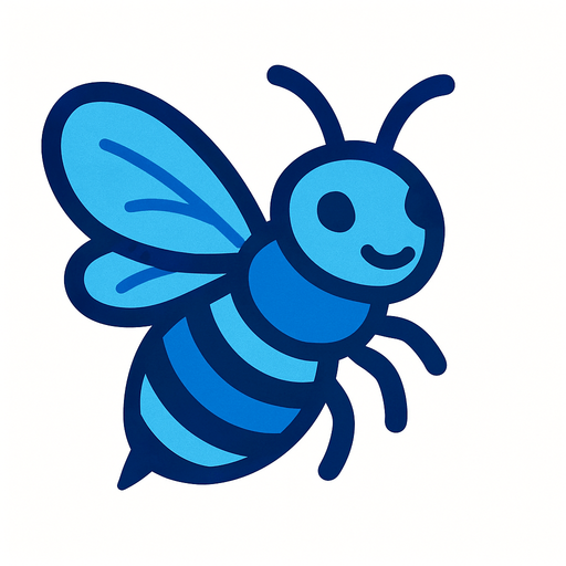 Abeille bleu.
In-Game asset.  2d.  High contrast.  No shadows