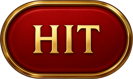 Crea un asset visual para el botón 'HIT' (Pedir Carta) para la mesa de Blackjack de lujo.

Objetivo: Un botón claro y elegante que permita al jugador pedir otra carta, coherente con la opulencia del casino.

Diseño:

Forma: Óvalo o rectángulo con bordes suaves, prominente y fácil de pulsar.

Texto Central: La palabra 'HIT' (o 'PEDIR') en mayúsculas, con tipografía audaz, limpia y elegante de casino.

Color: Base en un color que transmita acción, como un rojo rubí vibrante o un naranja ámbar, con acabado metálico o pulido.

Borde: Un borde brillante en dorado o plateado.

Efectos (si Upit lo permite):

Sutil efecto de relieve o biselado para darle profundidad.

Un ligero brillo o resplandor que lo haga destacar.

Textura que simule metal pulido o un material lujoso.

Fondo: Asset independiente con fondo transparente..
In-Game asset.  2d.  High contrast.  No shadows
