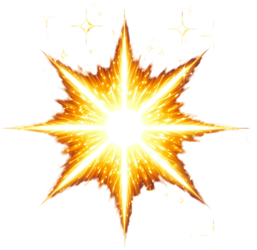 Beautiful Bright Star, highly detailed Single Game Texture. In-Game asset. 2d. Blank background. High contrast. No shadows.
