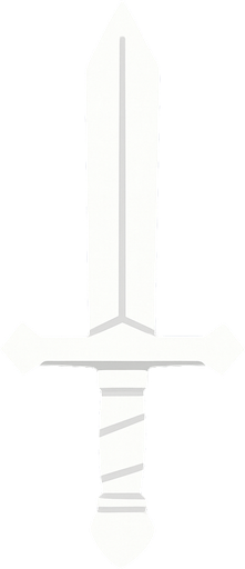 Una espada pequeña de color todo blanco.
In-Game asset.  2d.  High contrast.  No shadows