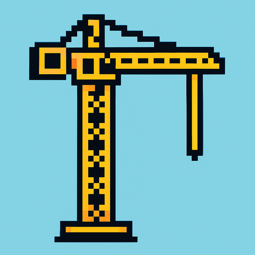 2d pixel crane without hook.
In-Game asset.  2d.  High contrast.  No shadows