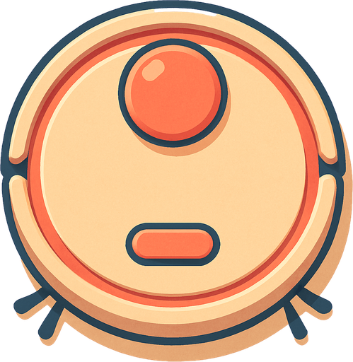 A robot vacuum cleaner viewed from straight above. Cute soft graphics. soft ambient light. semi-matte to satin surfaces. naturalistic with slight saturation boost colors. 
In-Game asset.  2d.  High contrast.  No shadows. top down.
In-Game asset.  2d.  High contrast.  No shadows