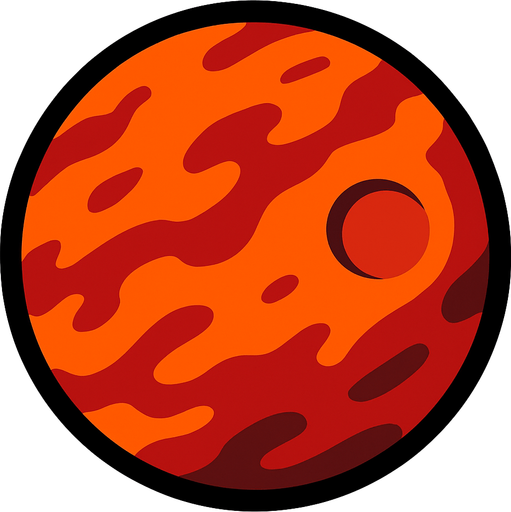 Mars.
In-Game asset.  2d.  High contrast.  No shadows
