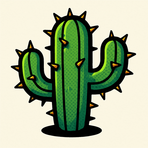 Cactus.
In-Game asset.  2d.  High contrast.  No shadows