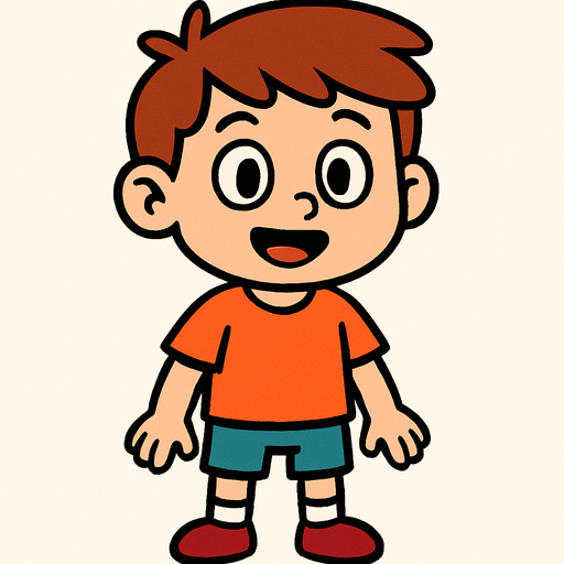 çocuk insan.
In-Game asset.  2d.  High contrast.  No shadows