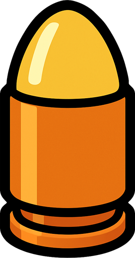 bullet.
In-Game asset.  2d.  High contrast.  No shadows