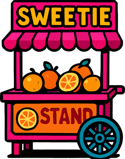 sweetie stand.
In-Game asset.  2d.  High contrast.  No shadows